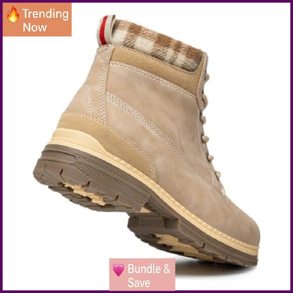 Women's Snow Hiking Winter Boots Waterproof Leather Ankle Boots Non-Slip - Picture 4 of 6